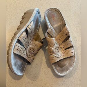 Beige Cutout Sandals